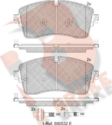 R Brake RB2335-200 - Komplet Pločica, disk-kočnica www.molydon.hr