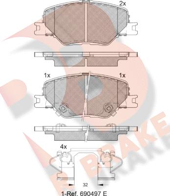 R Brake RB2332 - Komplet Pločica, disk-kočnica www.molydon.hr