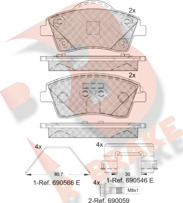 R Brake RB2329 - Komplet Pločica, disk-kočnica www.molydon.hr