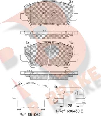 R Brake RB2325 - Komplet Pločica, disk-kočnica www.molydon.hr