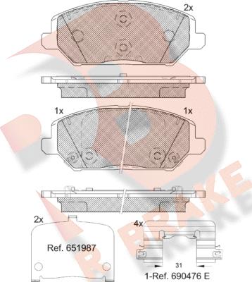 R Brake RB2320 - Komplet Pločica, disk-kočnica www.molydon.hr