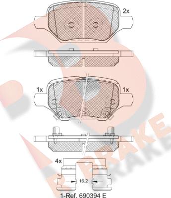 R Brake RB2370 - Komplet Pločica, disk-kočnica www.molydon.hr