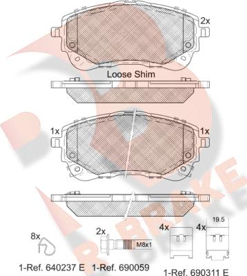 R Brake RB2372 - Komplet Pločica, disk-kočnica www.molydon.hr