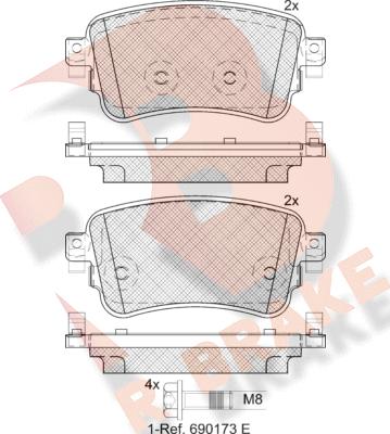 R Brake RB2294 - Komplet Pločica, disk-kočnica www.molydon.hr