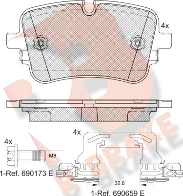 R Brake RB2248-203 - Komplet Pločica, disk-kočnica www.molydon.hr