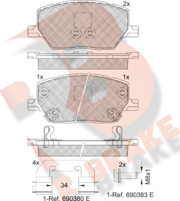 R Brake RB2243 - Komplet Pločica, disk-kočnica www.molydon.hr