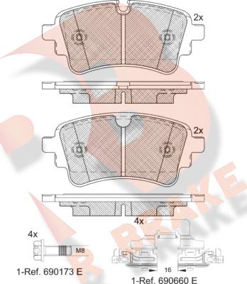 R Brake RB2256-208 - Komplet Pločica, disk-kočnica www.molydon.hr