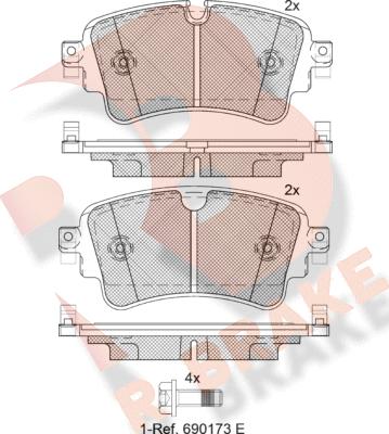 R Brake RB2256 - Komplet Pločica, disk-kočnica www.molydon.hr