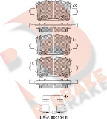 R Brake RB2257 - Komplet Pločica, disk-kočnica www.molydon.hr