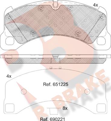 R Brake RB2206-208 - Komplet Pločica, disk-kočnica www.molydon.hr