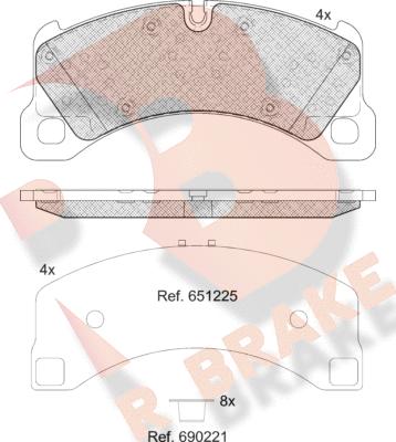 R Brake RB2206 - Komplet Pločica, disk-kočnica www.molydon.hr