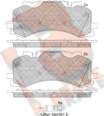 R Brake RB2281 - Komplet Pločica, disk-kočnica www.molydon.hr