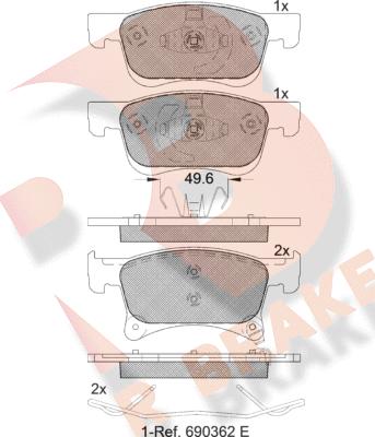 R Brake RB2221 - Komplet Pločica, disk-kočnica www.molydon.hr