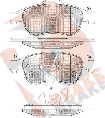 R Brake RB2228 - Komplet Pločica, disk-kočnica www.molydon.hr