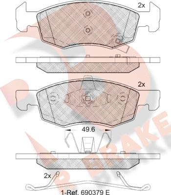 R Brake RB2223 - Komplet Pločica, disk-kočnica www.molydon.hr