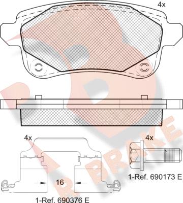 R Brake RB2222-208 - Komplet Pločica, disk-kočnica www.molydon.hr