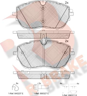 R Brake RB2227 - Komplet Pločica, disk-kočnica www.molydon.hr