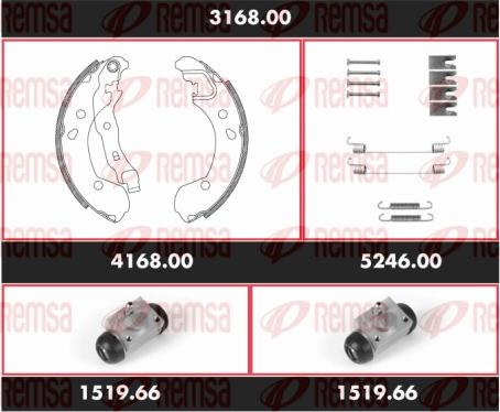 Remsa 3168.00 - Komplet kočnica, bubanj kočnice www.molydon.hr