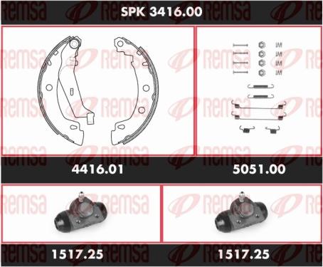 Remsa SPK 3416.00 - Komplet kočnica, bubanj kočnice www.molydon.hr