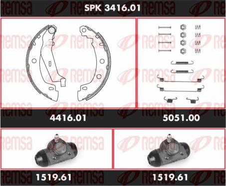 Remsa SPK 3416.01 - Komplet kočnica, bubanj kočnice www.molydon.hr