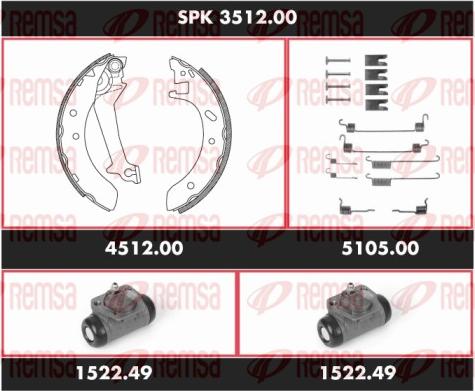 Remsa SPK 3512.00 - Komplet kočnica, bubanj kočnice www.molydon.hr