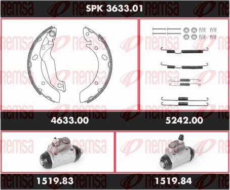 Remsa SPK 3633.01 - Komplet kočnica, bubanj kočnice www.molydon.hr