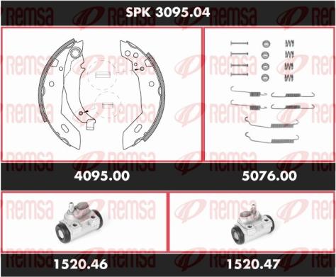 Remsa SPK 3095.04 - Komplet kočnica, bubanj kočnice www.molydon.hr