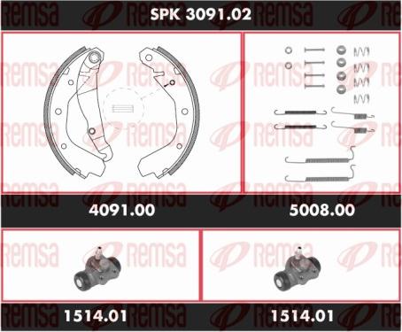 Remsa SPK 3091.02 - Komplet kočnica, bubanj kočnice www.molydon.hr