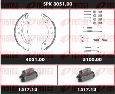 Remsa SPK 3051.00 - Komplet kočnica, bubanj kočnice www.molydon.hr