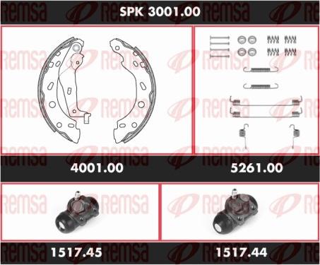 Remsa SPK 3001.00 - Komplet kočnica, bubanj kočnice www.molydon.hr