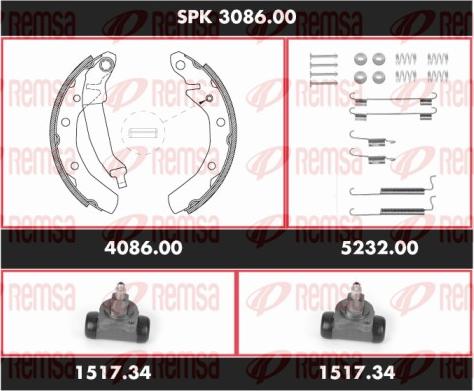 Remsa SPK 3086.00 - Komplet kočnica, bubanj kočnice www.molydon.hr