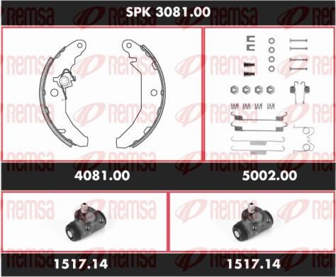 Remsa SPK 3081.00 - Komplet kočnica, bubanj kočnice www.molydon.hr