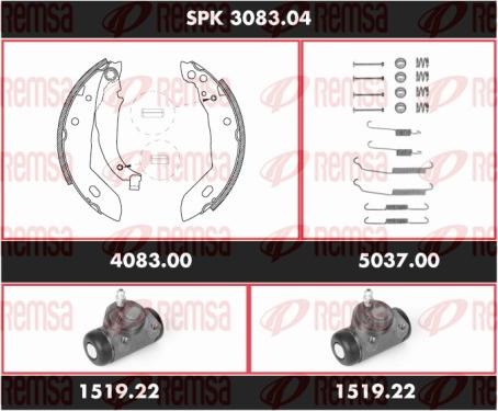 Remsa SPK 3083.04 - Komplet kočnica, bubanj kočnice www.molydon.hr