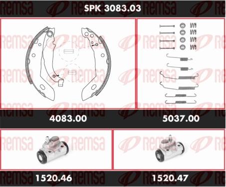 Remsa SPK 3083.03 - Komplet kočnica, bubanj kočnice www.molydon.hr