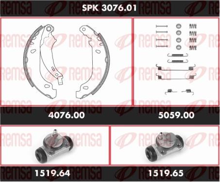 Remsa SPK 3076.01 - Komplet kočnica, bubanj kočnice www.molydon.hr