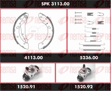 Remsa SPK 3113.00 - Komplet kočnica, bubanj kočnice www.molydon.hr