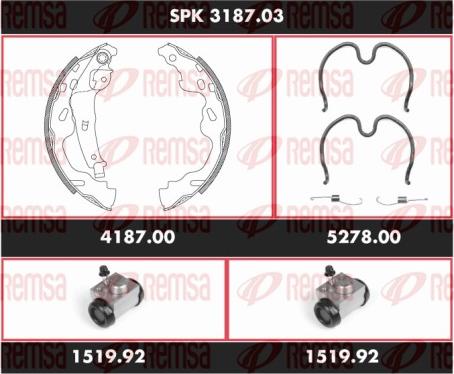 Remsa SPK 3187.03 - Komplet kočnica, bubanj kočnice www.molydon.hr