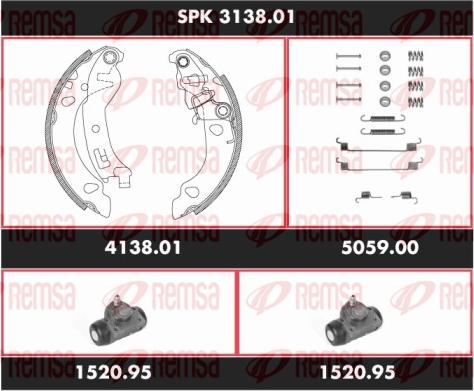 Remsa SPK 3138.01 - Komplet kočnica, bubanj kočnice www.molydon.hr