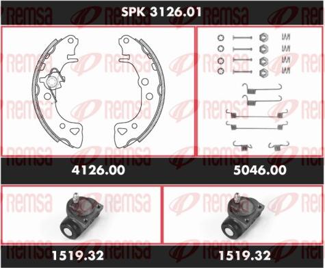 Remsa SPK 3126.01 - Komplet kočnica, bubanj kočnice www.molydon.hr