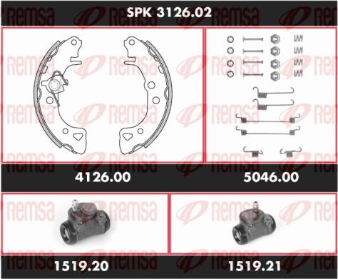 Remsa SPK 3126.02 - Komplet kočnica, bubanj kočnice www.molydon.hr