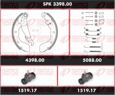 Remsa SPK 3398.00 - Komplet kočnica, bubanj kočnice www.molydon.hr