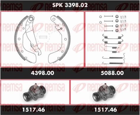 Remsa SPK 3398.02 - Komplet kočnica, bubanj kočnice www.molydon.hr