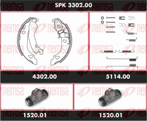 Remsa SPK 3302.00 - Komplet kočnica, bubanj kočnice www.molydon.hr