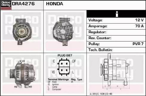 Remy DRA4276 - Alternator www.molydon.hr