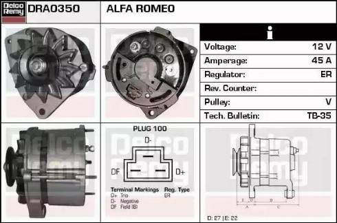 Remy DRA0350 - Alternator www.molydon.hr