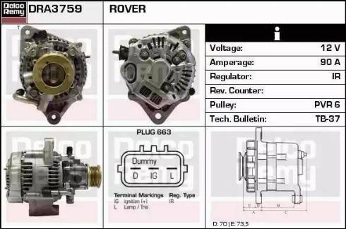 Remy DRA3759 - Alternator www.molydon.hr