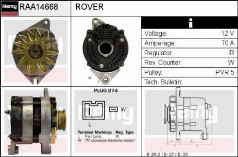 Remy RAA14668 - Alternator www.molydon.hr