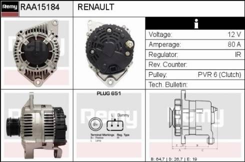 Remy RAA15184 - Alternator www.molydon.hr