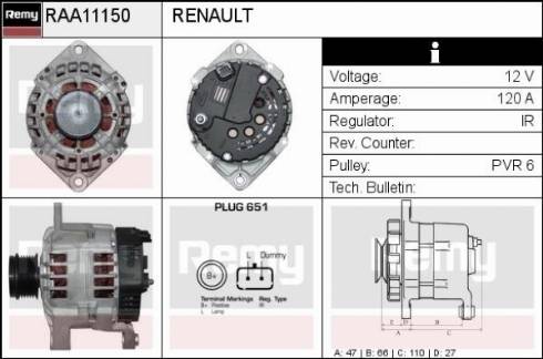 Remy RAA11150 - Alternator www.molydon.hr