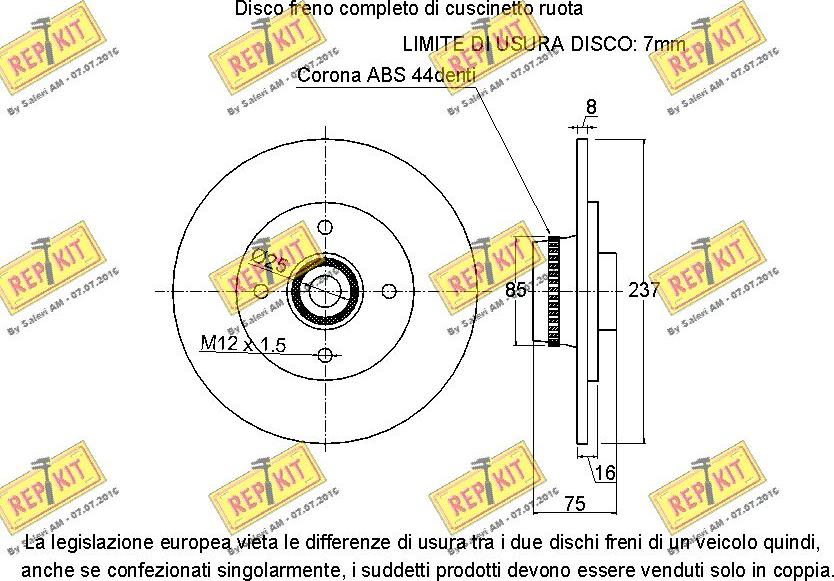 REPKIT RKB2527 - Kočioni disk www.molydon.hr